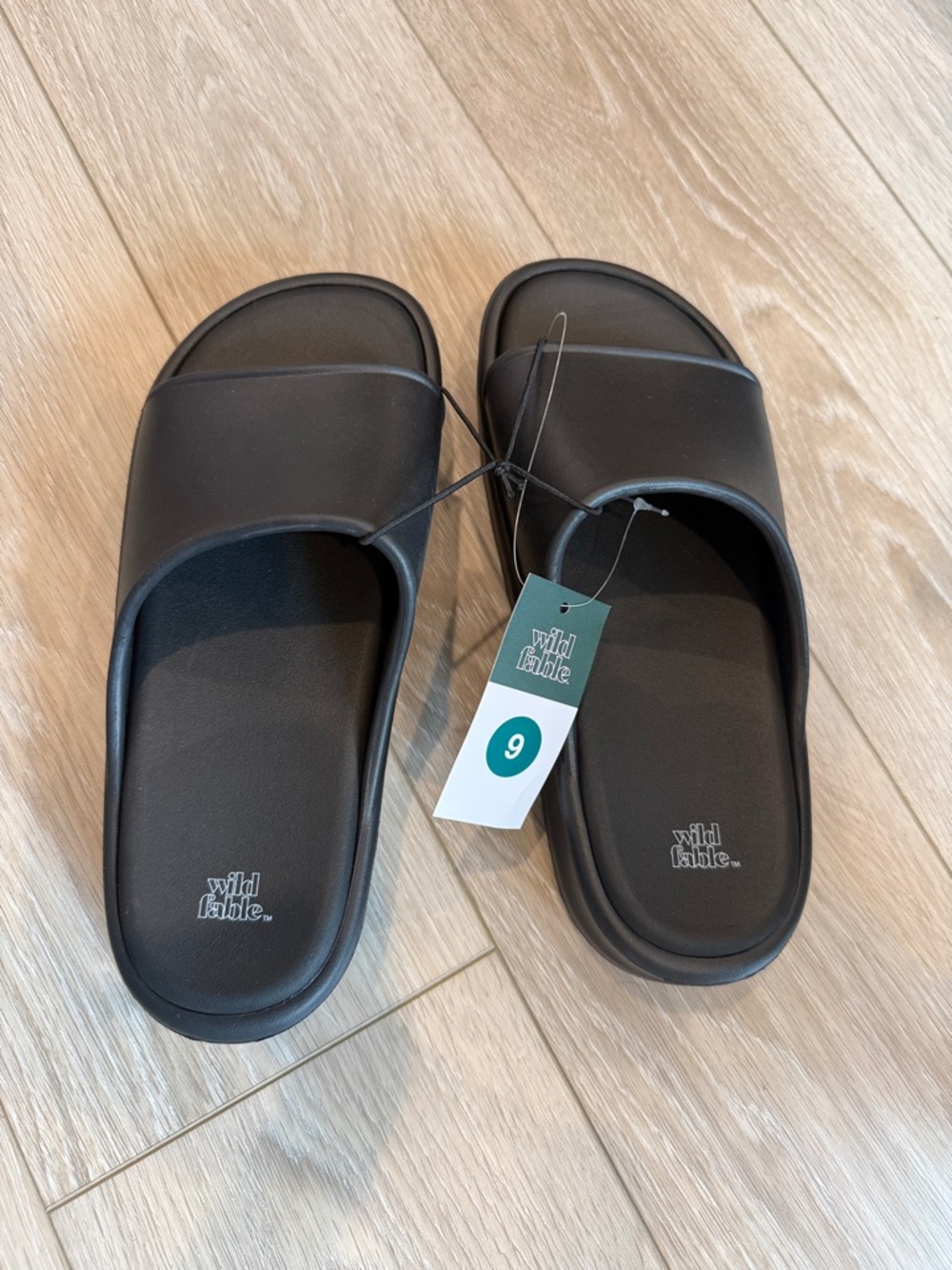 Wild Fable Women's Size 9 Black Platform Slide Sandals NWT